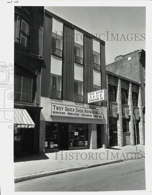 #ad 1977 Press Photo Troy Quick Shoe Repairing Co. Among Downtown Buildings Troy $19.99