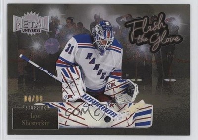 2022 Skybox Metal Universe Flash the Glove Gold 4/99 Igor Shesterkin #FL-2 1i8t