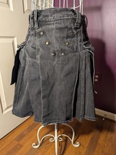 Used Utilikilt Utiliclan The Spartan Men's Kilt Size 34 Black Canvas 21.5 Length