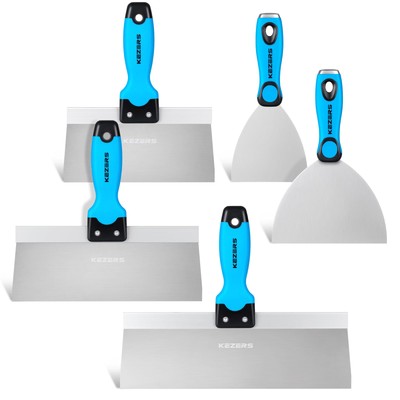 Drywall Hand Tool Kit, 5 Pieces 4'' 6'' 8'' 10'' 12'' Stainless Steel Drywall Knif...