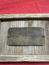 International Harvester IHC Horizontal Engine Metal ID Plate Industrial Farm 