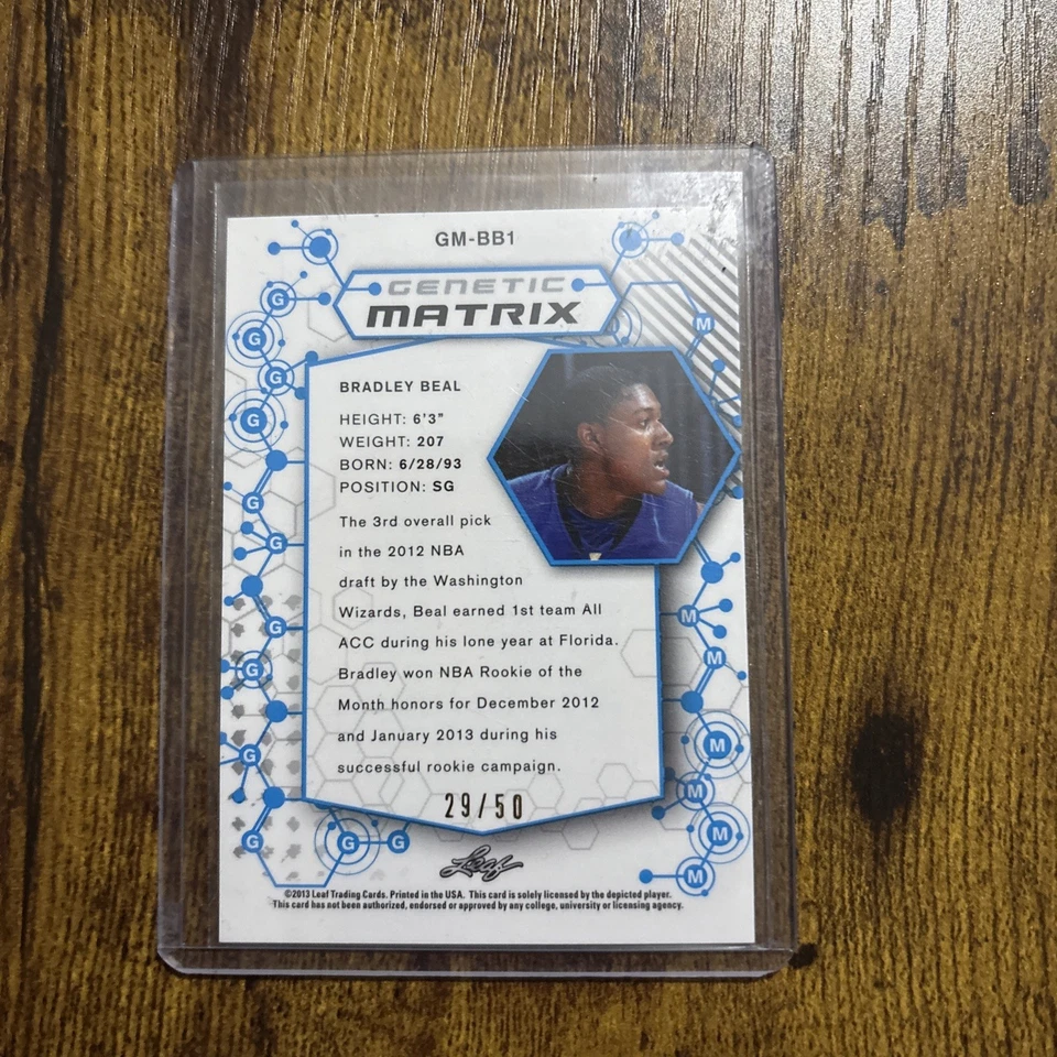 2013 Leaf Retro Rookie BRADLEY BEAL Green Matrix Refractor RC SP/50 - HGA 9.5 GM - Image 2 of 3