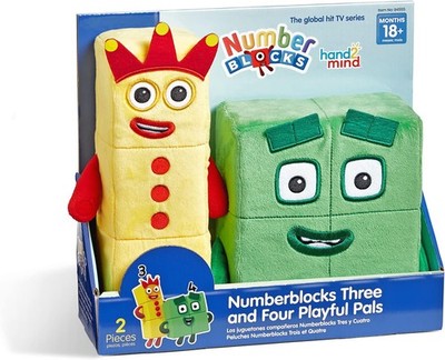 hand2mind Numberblocks Three & Four Playful Pals, Plush Figure Toys, Numbers ...
