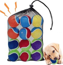 Squeaky Tennis Balls for Dogs - 12 Pack 2.5'' Durable Natural Rubber, Non-Toxic