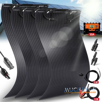 Upgraded 100w 200w Monocrystalline flexible Solar Panels for RV/Camper/Boat/Home