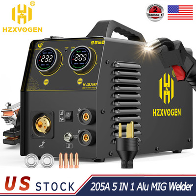 205A 5in1 Aluminum MIG Welder MMA TIG Welder 110V 220V Pulse MIG Welding Machine