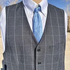 Alan Flusser Men  s L Paisley formal blazer vest tuxedo office wedding slam fit