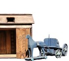Antique Primitive Child Toy Horse Buggy & Stable Florence NJ North East Folk Art — photo 2