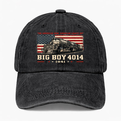 Big Boy 4014 Train Hat American Railroad Vintage Steam Locomotive Cap Adjustable
