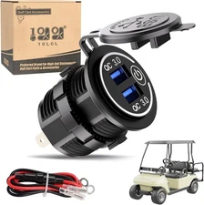 Universal Quick Charge 3.0 Dual USB Charger Socket for Car Truck Golf Cart UTV A