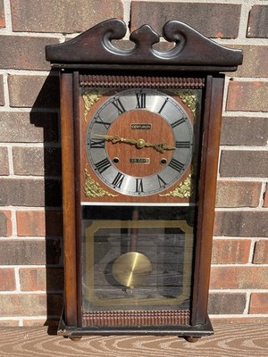 Vintage Centurion 35-Day Wall Clock Chimes W/Key & Pendulum Regulator