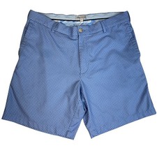 PETER MILLAR Men's Performance Golf Shorts Blue Geometric Micro-Pattern