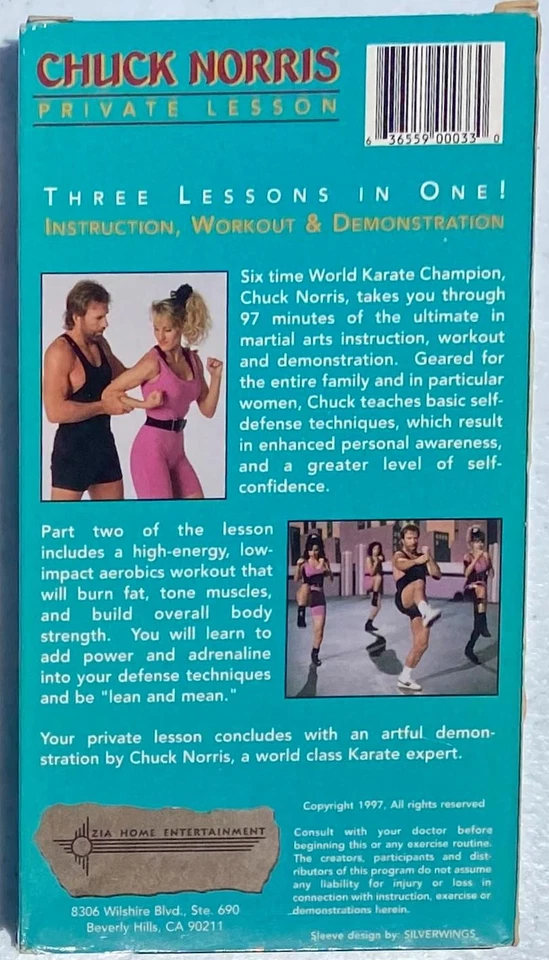 CHUCK NORRIS Private Lesson VHS VIDEO TAPE Martial Arts Fitness RARE ORIGINAL - Image 3 of 4