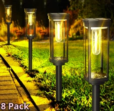 Solar Pathway Lights Outdoor 8 Pack, Bright Solar Path Light outside Waterproof,
