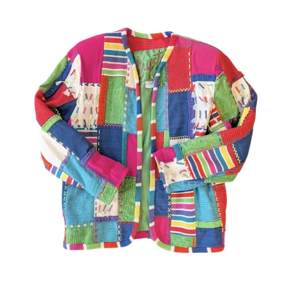 Crystal Hand Patchwork Jacket Multicolor Embroide… - image 1