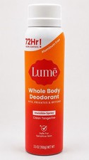 Lume Whole Body Deodorant Invisible Spray 3.6 oz CLEAN TANGERINE Aluminum Free