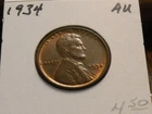 1934 Lincoln Wheat Cent 'Penny' - Nice AU coin with some red showing