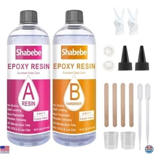 32oz Clear Epoxy Resin Kit, No Yellowing, Easy Mix 1:1 for DIY Crafts & Molds