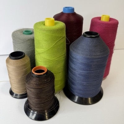 Mixed Lot 7 Industrial Sewing Thread Cones NYMO Nylon Heavy Duty Colors Dusty