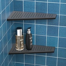 Corner Shower Shelf 2PCS, Trapezoid Bathroom Shelves 12'' for Tiled Wall, 304
