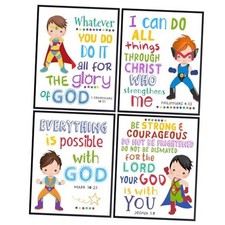 Jesus Christ Inspirational Wall Art LARGE - Christian Gifts for Kids - 11x14