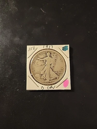 1917-D Obv Mint Mark Walking Liberty Half Dollar In VG Condition