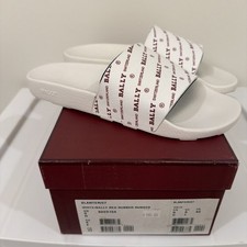 Bally White/Red Rubber Slides Sandals Men  s Size 9 New In Box 180