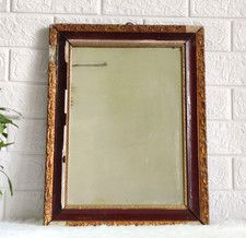 Antique Handmade Design Border Wooden Frame Glass Hanging Belgium Mirror V324