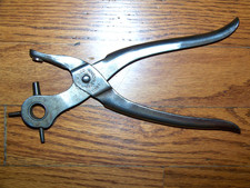 Antique W.S. Co. Leather Rotating 4 Hole Punch - 3 Patents 1894 to 1903 - EXC.