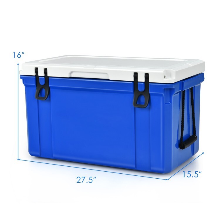 58Qt Portable Cooler Ice Chest Rust-Proof 80-Cans W/ Food Grade Material Camping