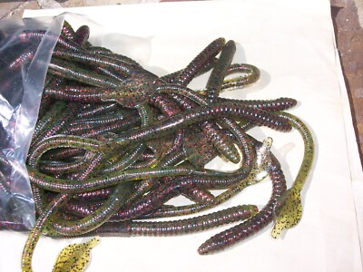 Manns 12'' Jelly Worm 6 PK Red Worm Bass  Lure Watermelon Red Magic Discontinued