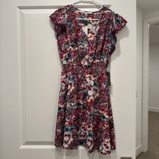 NWT: Collective Concepts XS Floral Tropical Dress Purple Pink