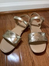 Cat  Jack Girls Ankle Strap Sandals, Gold Size 2
