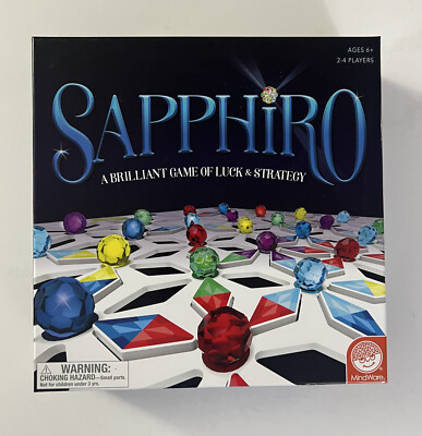 Sapphiro Board Game MindWare Gems Jewels Near Complete Strategy Luck