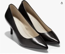 NEW Cole Haan Pointed Toe Waterproof Leather Pumps - Black, Size 5.5