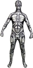 Roboter Kostüm Erwachsene Android Morphsuit Verkleidung Halloween Karneval M-XXL