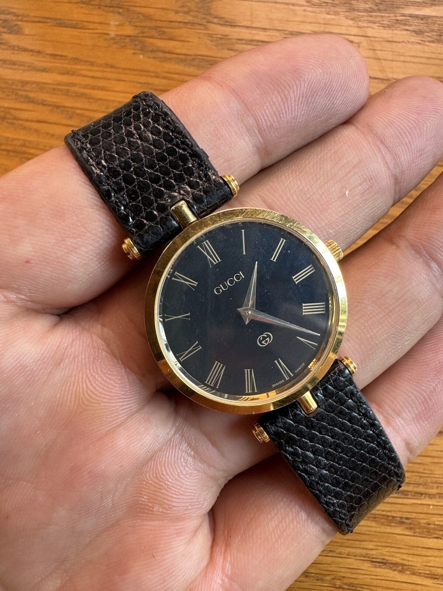 Vintage Gucci Sherry Line Watch Black Quartz Swiss Made Unisex