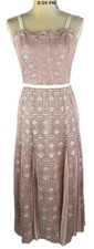 Gianni Bini Sheath Dress 0 Maxi Flare Gown Lace Sleeveless Pale Pink New $209