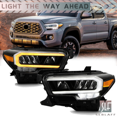 Pair Headlight Assembly Full LED Lamp For Toyota Tacoma Limited/TRD 2020-2023