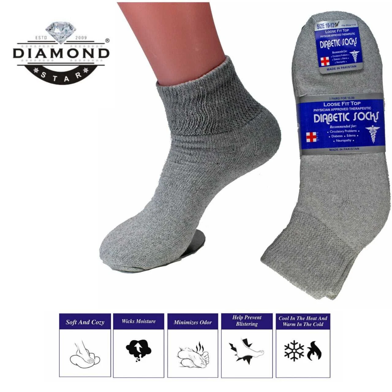 12 Pairs Diabetic Ankle Quarter Crew Socks Health Cotton Men Women Circulatory
Opens in a new window