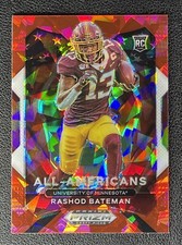 2021 Panini Prizm Draft Picks Rashod Bateman RC All-American #196 Red Ice Prizm