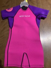 New Body Glove Child Size L Short Arm Springsuit Wetsuit Pink Violet Zip Surf