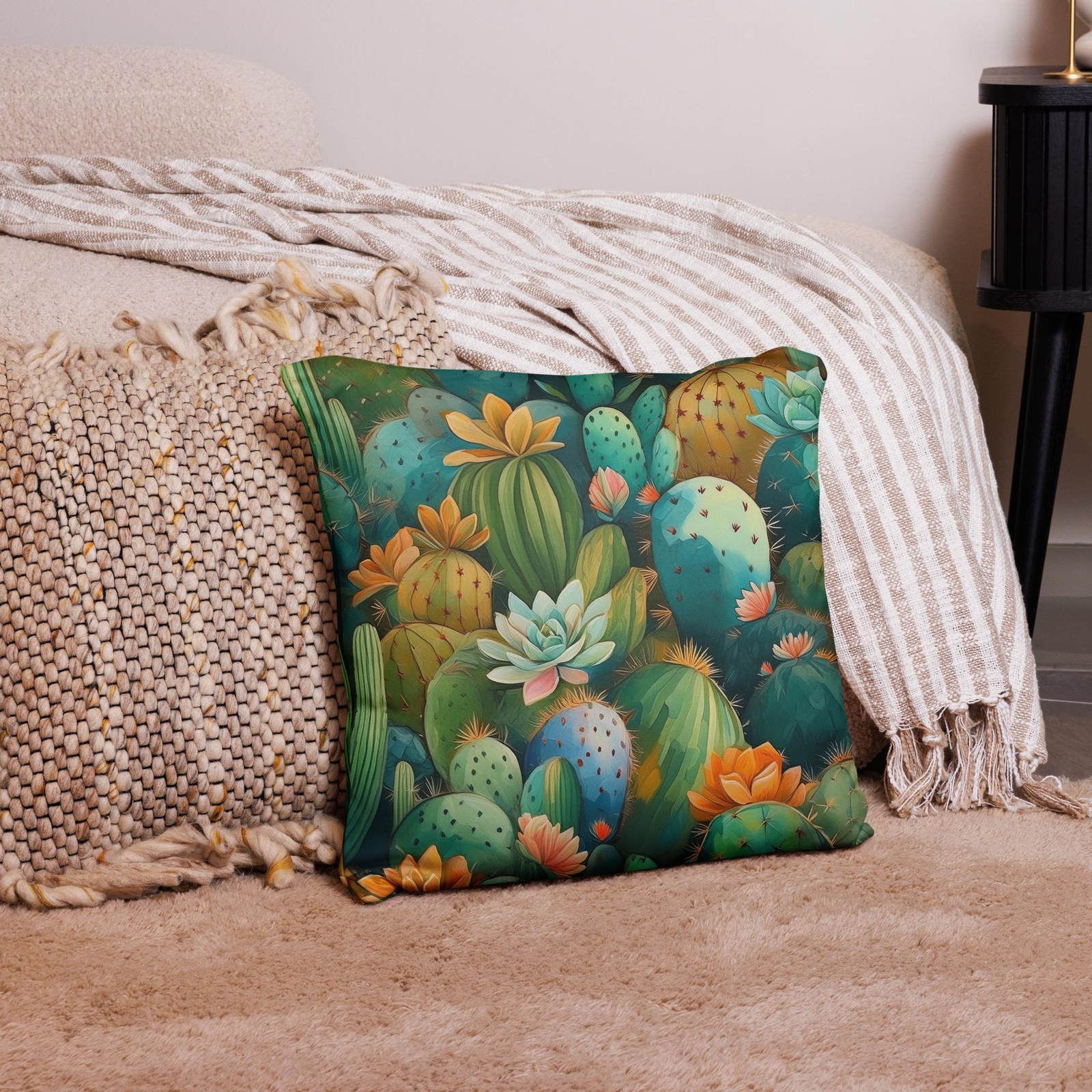 Throw Pillow Case Flowers A24-image