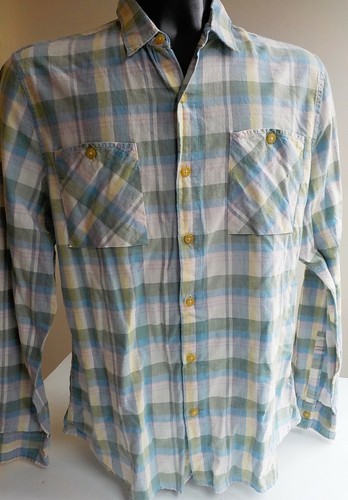 TOPMAN 100% Cotton LS Plaid Shirt SZ XL 