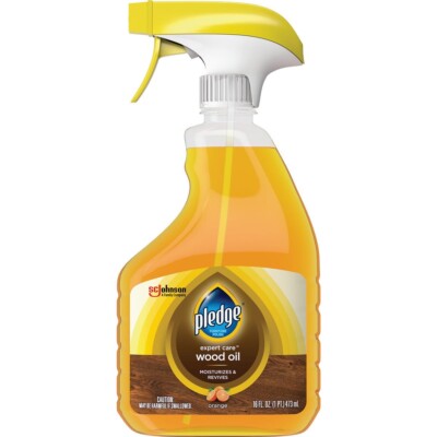 Pledge Wood Oil, Expert Care, Trigger, Orange Scent, furniture cleaner,16 oz