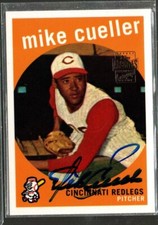Mike Cueller 2001 Topps Archives 59' AUTO ISSUE #518 Cincinnati Redlegs