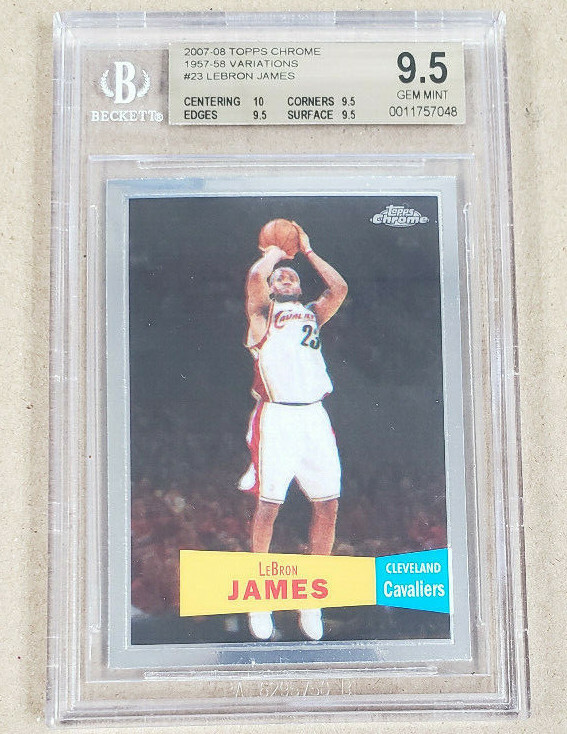 2007-08 Topps Chrome #23 1957/58 Variation BGS 9.5 W/10 Centering Lebron James