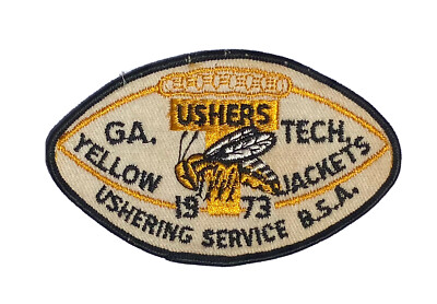 1973 GA Tech Yellow Jackets Ushers Ushering Service BSA Patch Boy Scout Football
