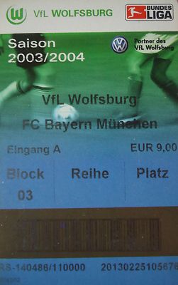 TICKET Bundesliga 2003/04 VfL Wolfsburg - Bayern München