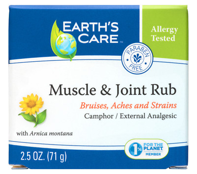 Earth's Care Muscle & Joint Rub, No Parabens, Colors or Fragrances, 2.5 OZ. 2/28